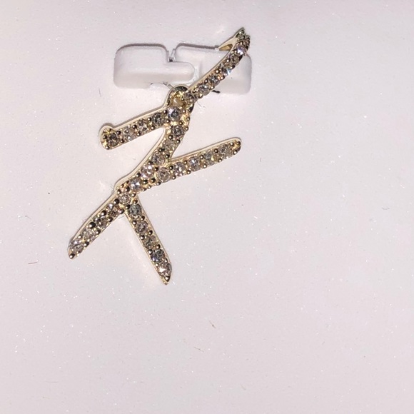 Stunning 10k solid real gold K initial SI diamond pendant with appraisal Letter - Picture 5 of 7